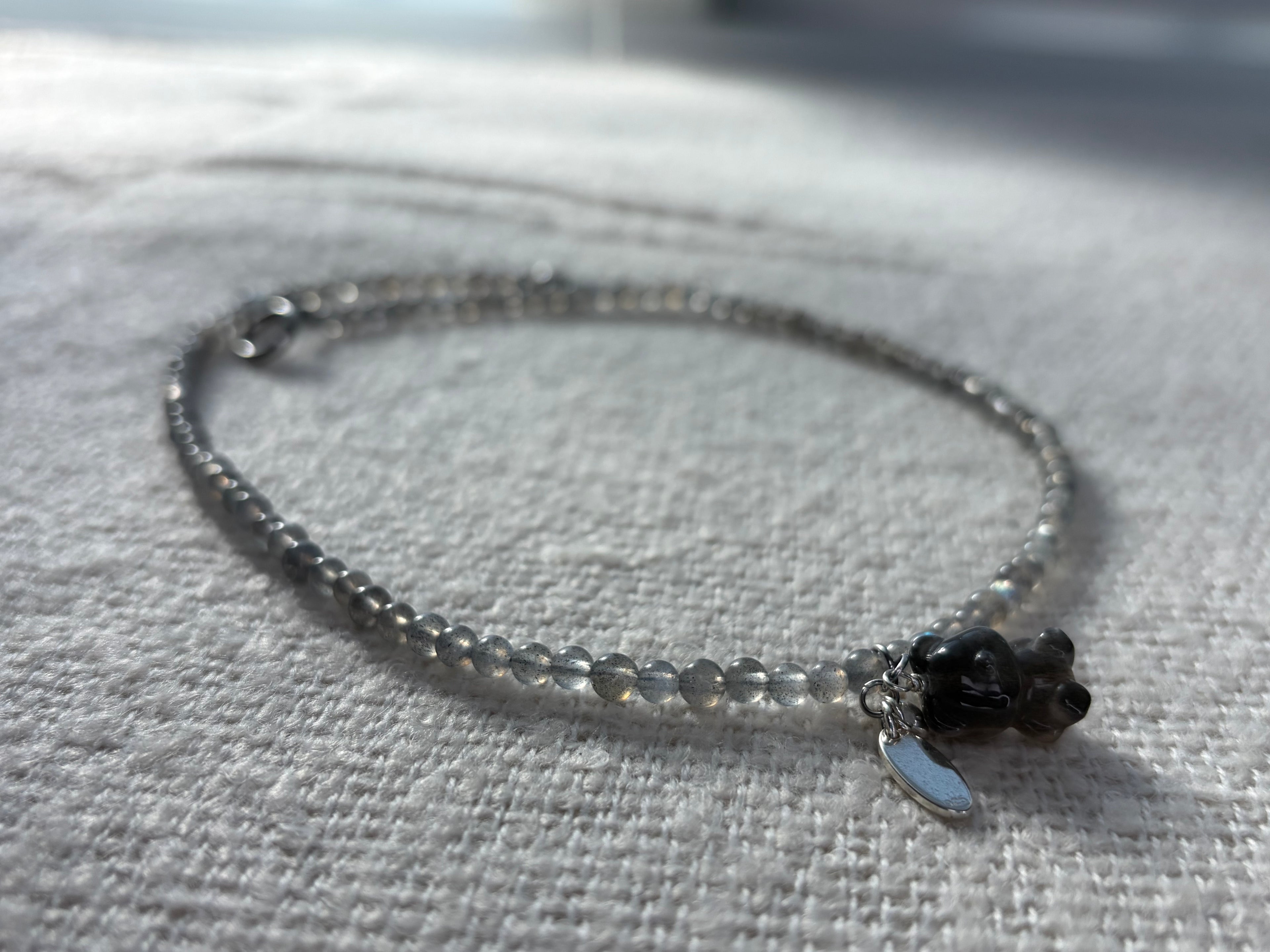 Labradorite bear necklace