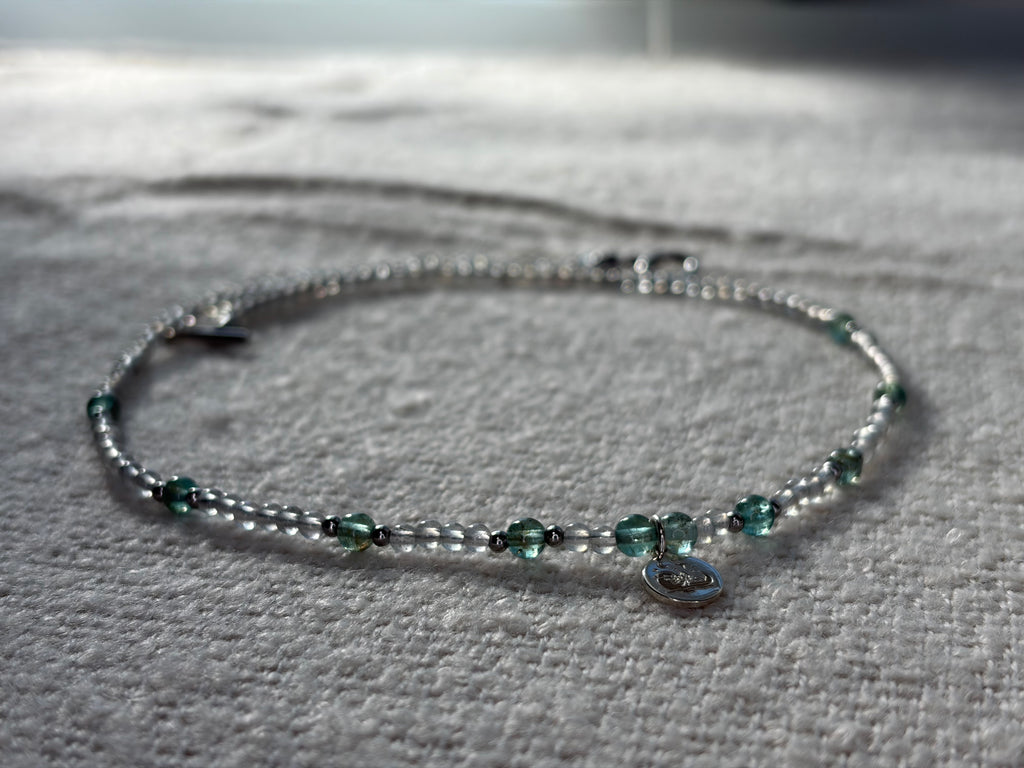 Labradorite logo pendant necklace