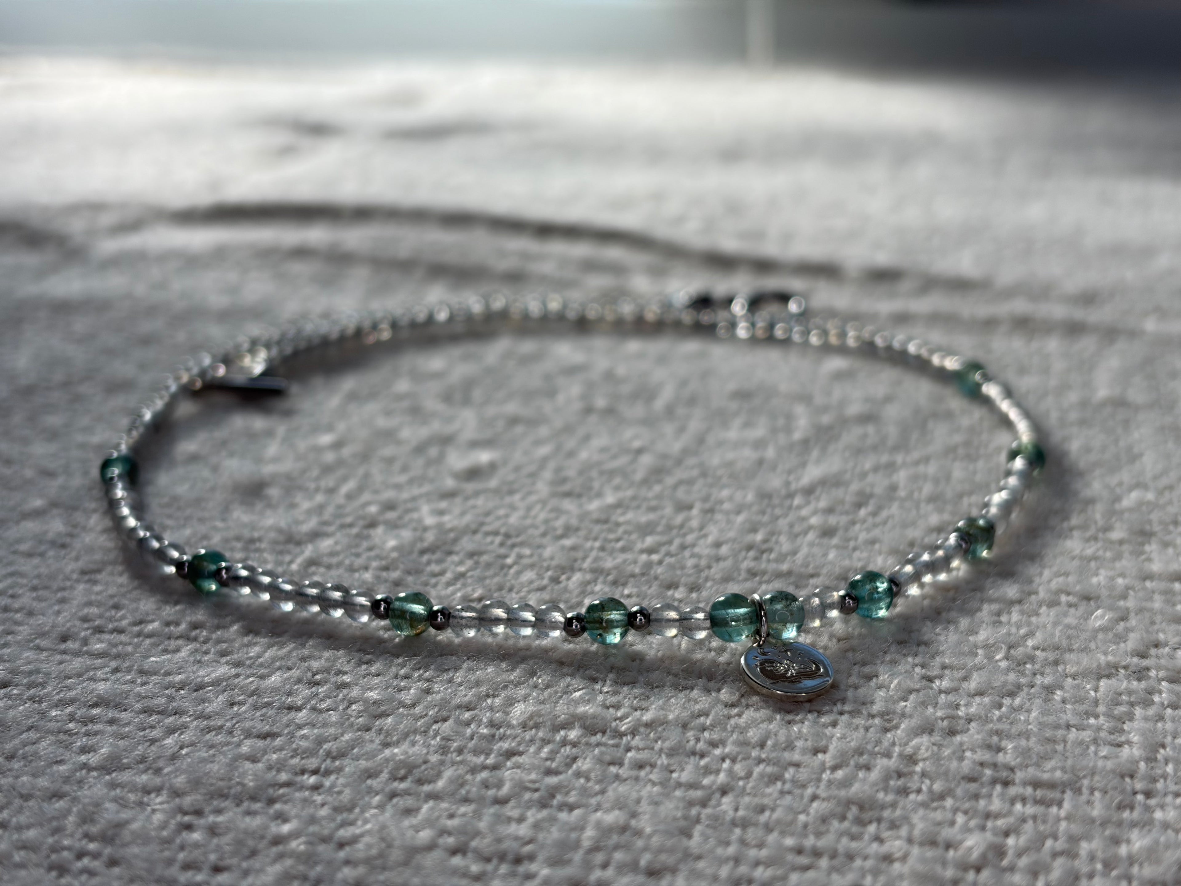 Labradorite logo pendant necklace