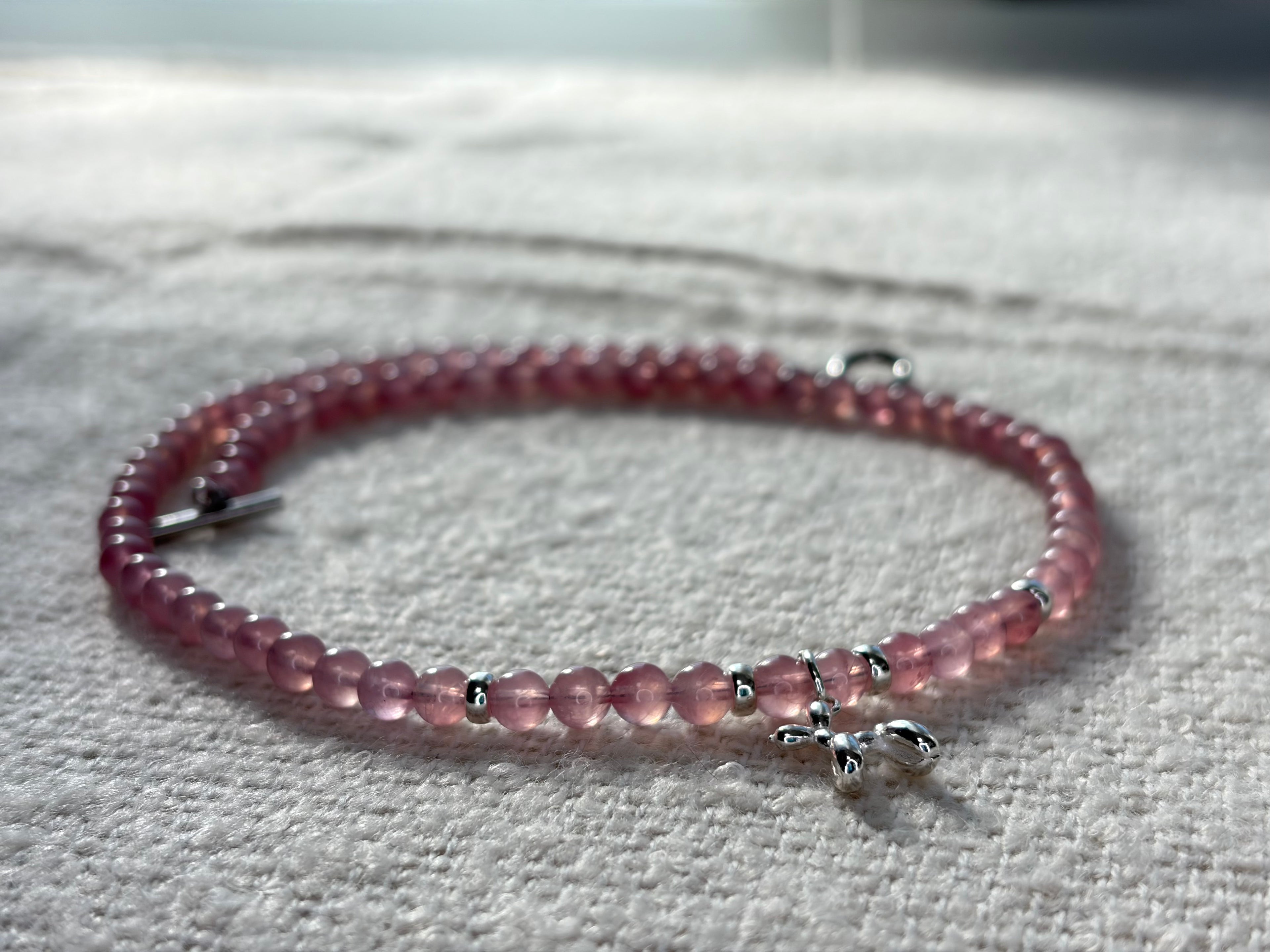 Purple rose dog necklace