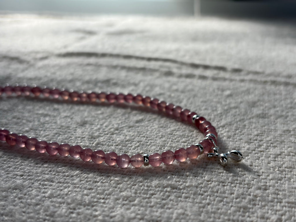 Purple rose dog necklace