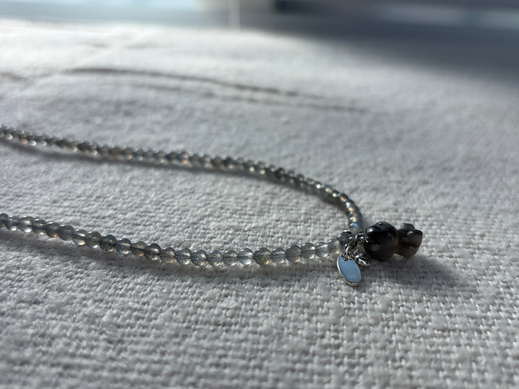 Labradorite bear necklace