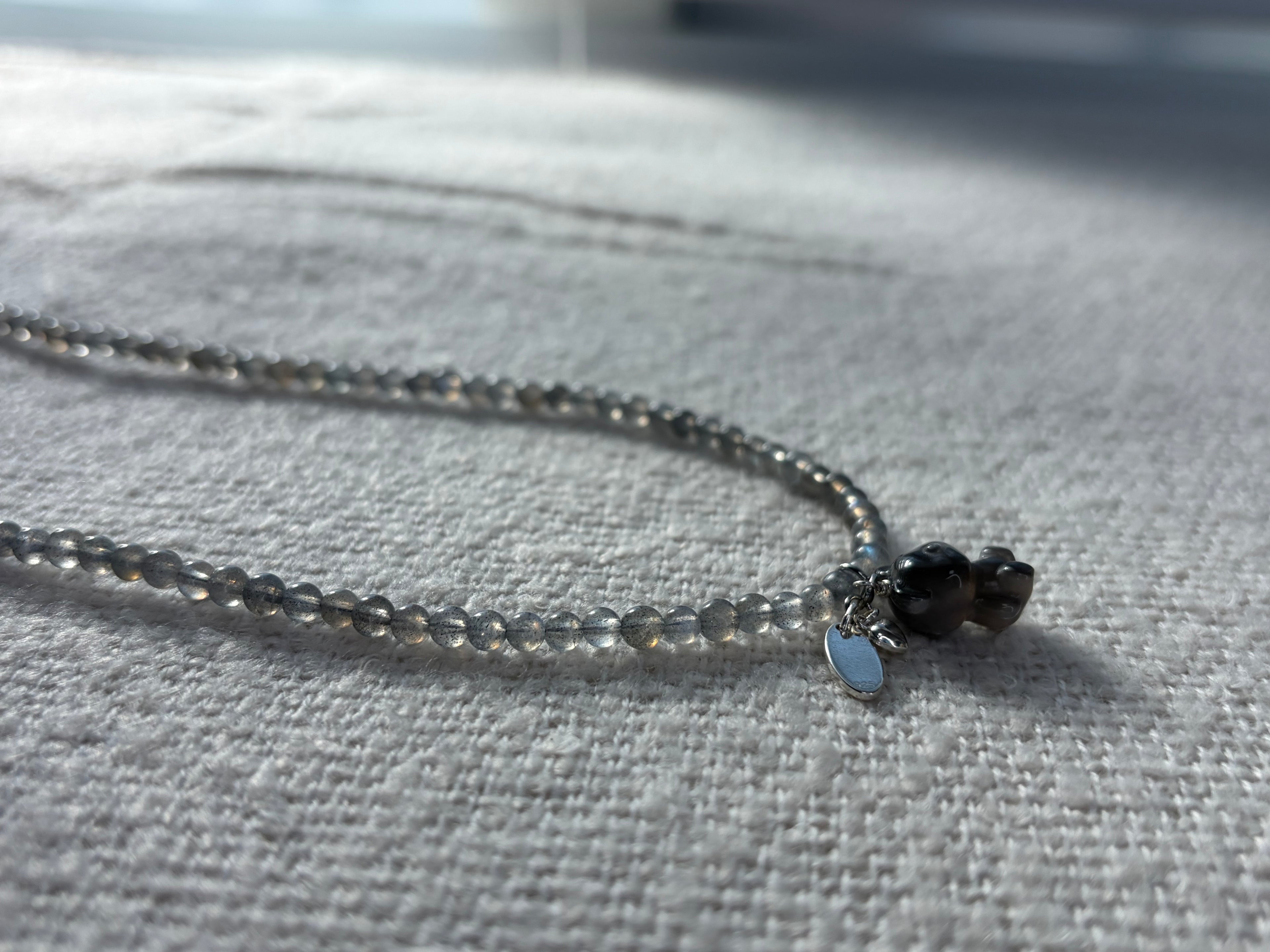 Labradorite bear necklace