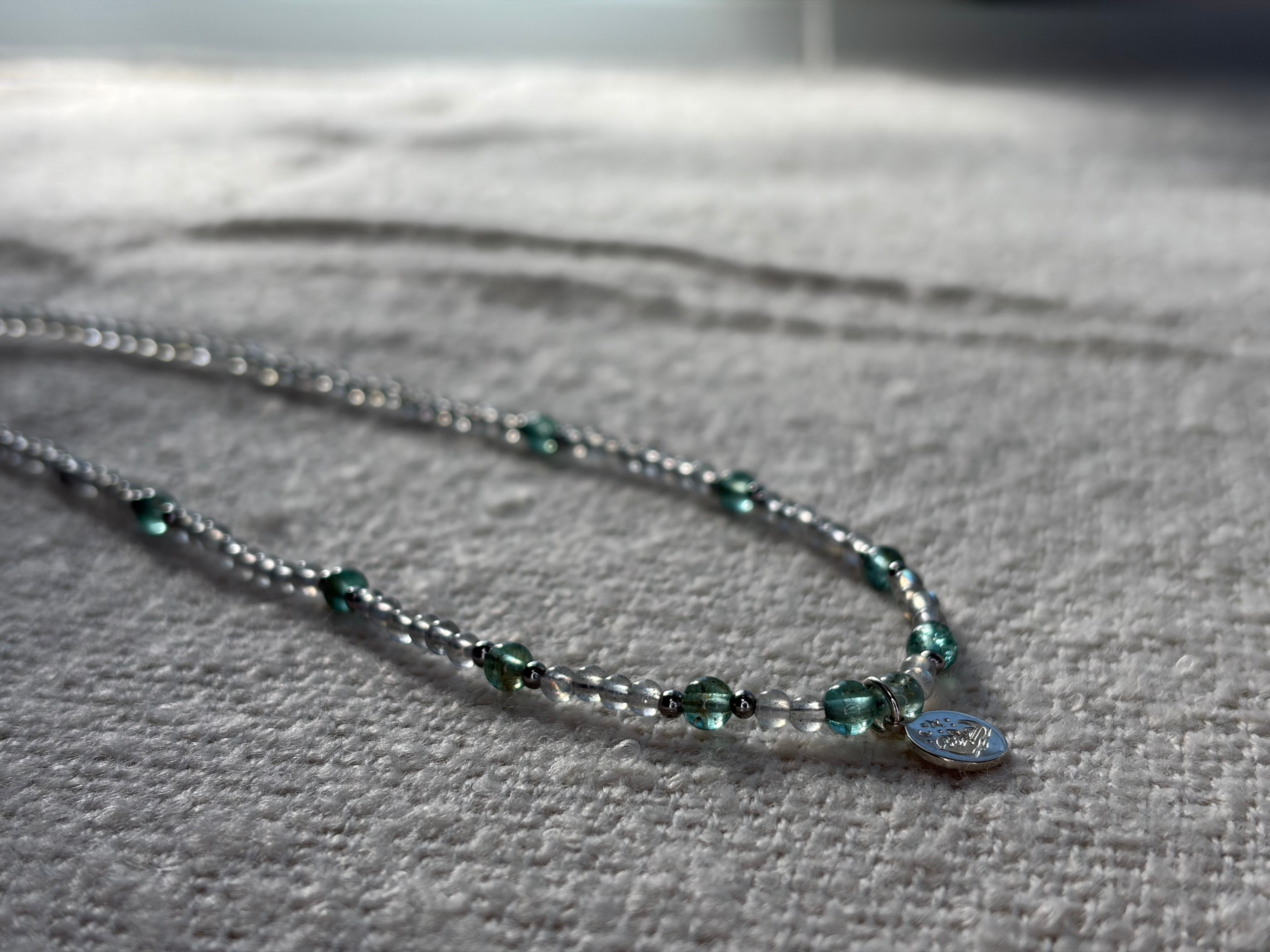 Labradorite logo pendant necklace