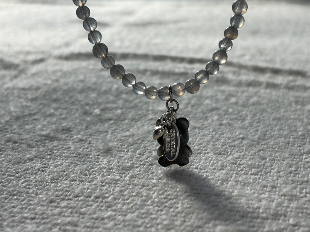 Labradorite bear necklace
