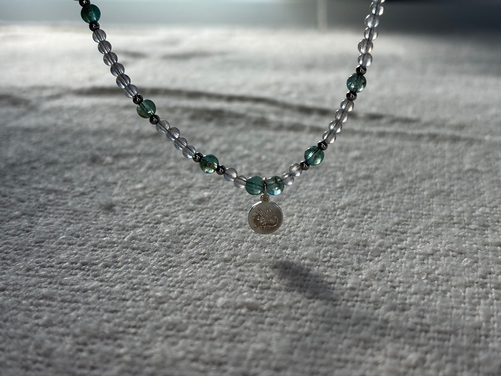Labradorite logo pendant necklace