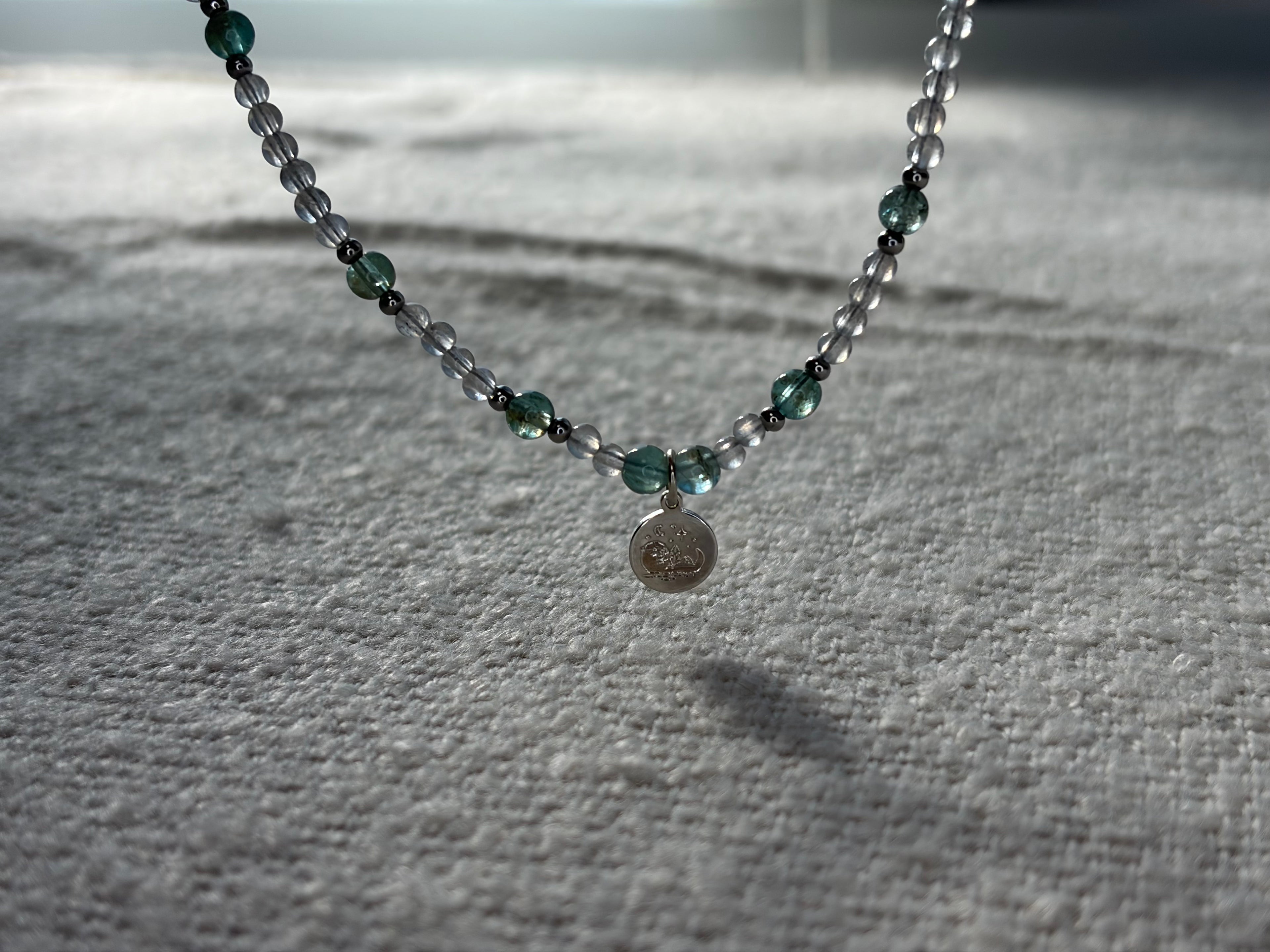 Labradorite logo pendant necklace