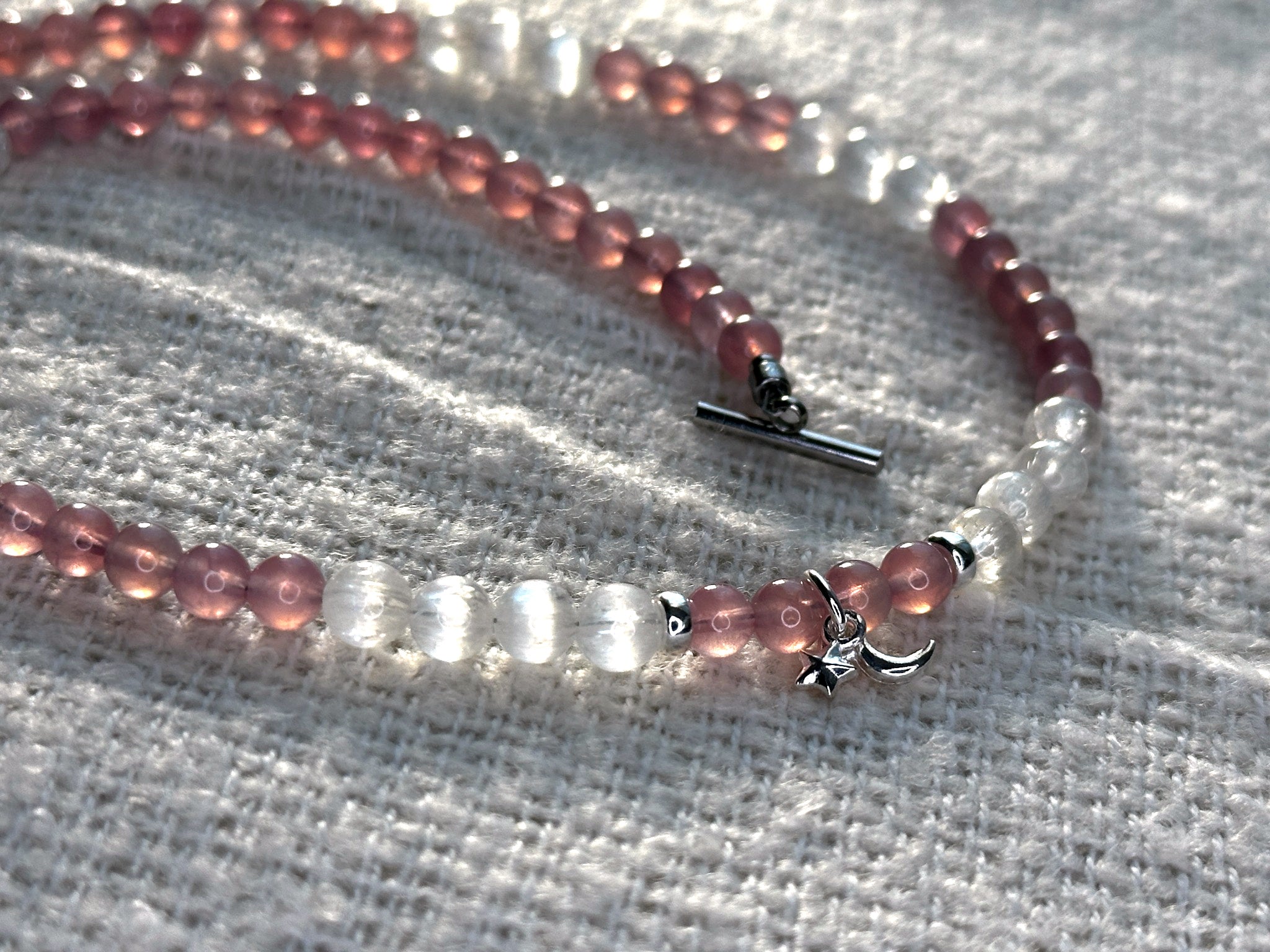 Kunzite rose necklace