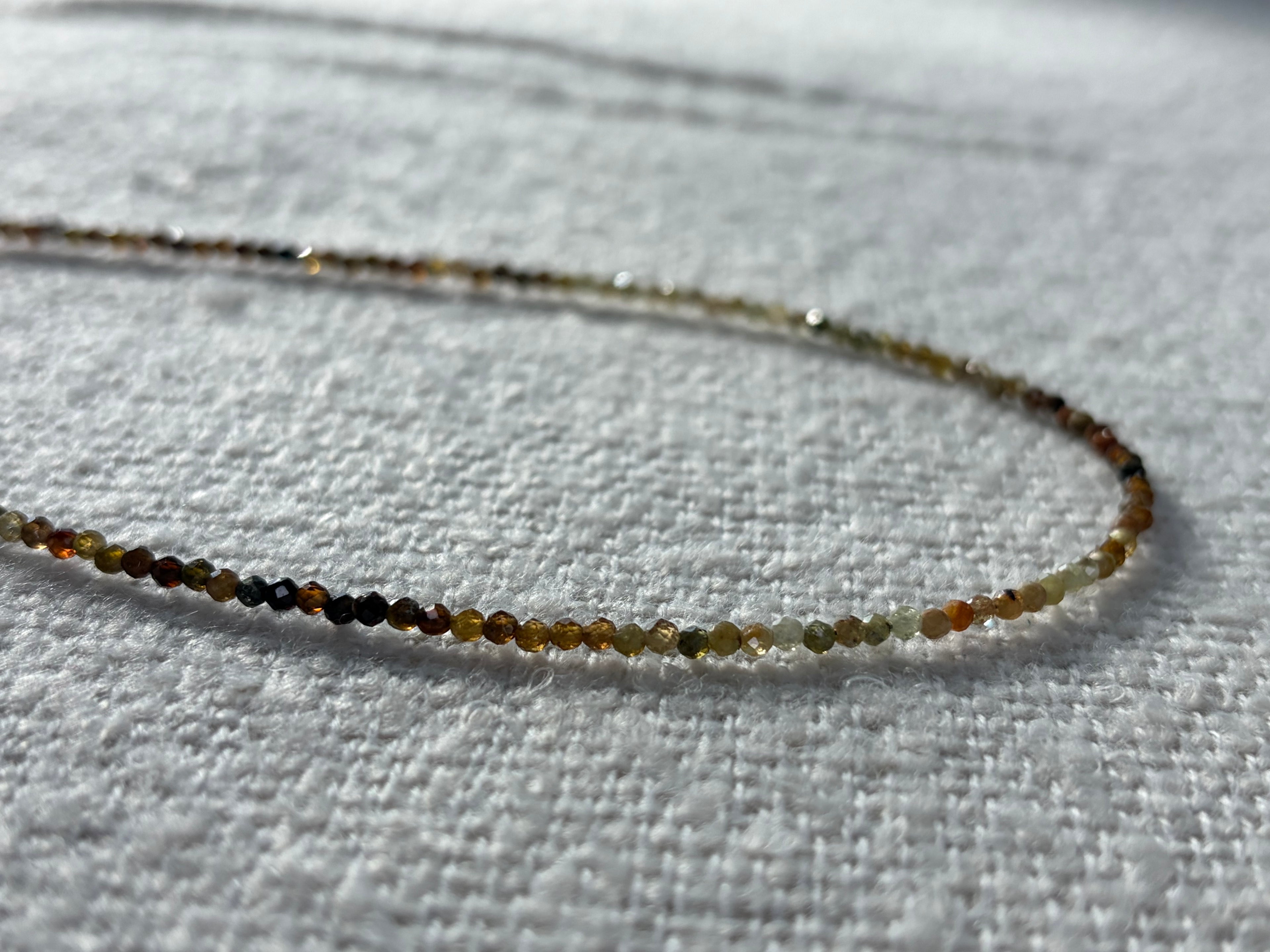 Green garnet simple 2 necklace